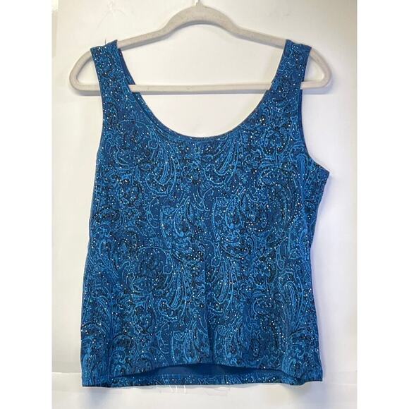 VTG Womens L Blue Sleeveless Tank Top Fairy Core Causal - Picture 2 of 5